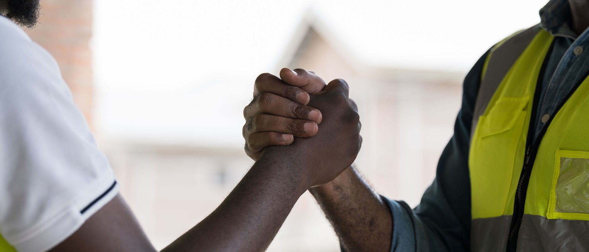 Construction, Engineer, team of construction engineer cooperation in job site. Engineer join hands together for unity of work in construction site. Unity, teamwork concept